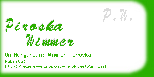 piroska wimmer business card